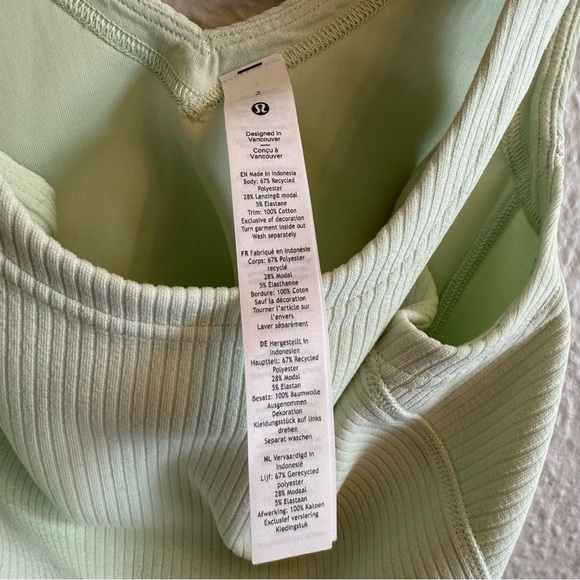 Lululemon Green Ribbed Softstream Cropped Tank - Picture 8 of 10